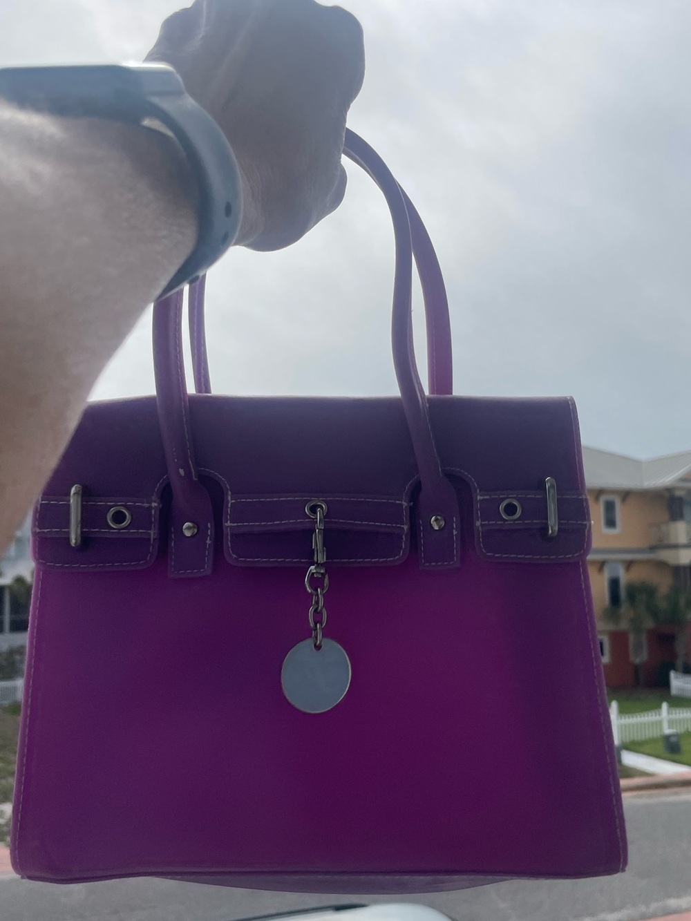 Vintage Y2K Lillian Vernon jelly purse purple handbag pocketbook initial A - Picture 10 of 11